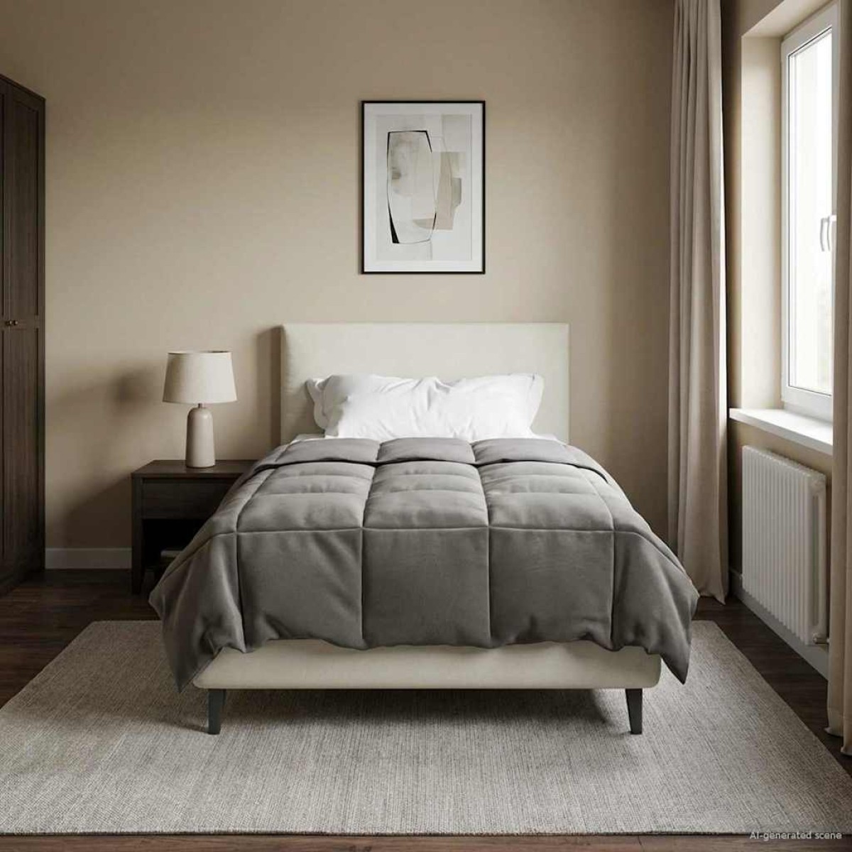 vidaXL Χειμερινό Παπλωματοθήκη 155 x 220 cm Χειμώνας Ανοιχτό γκρι