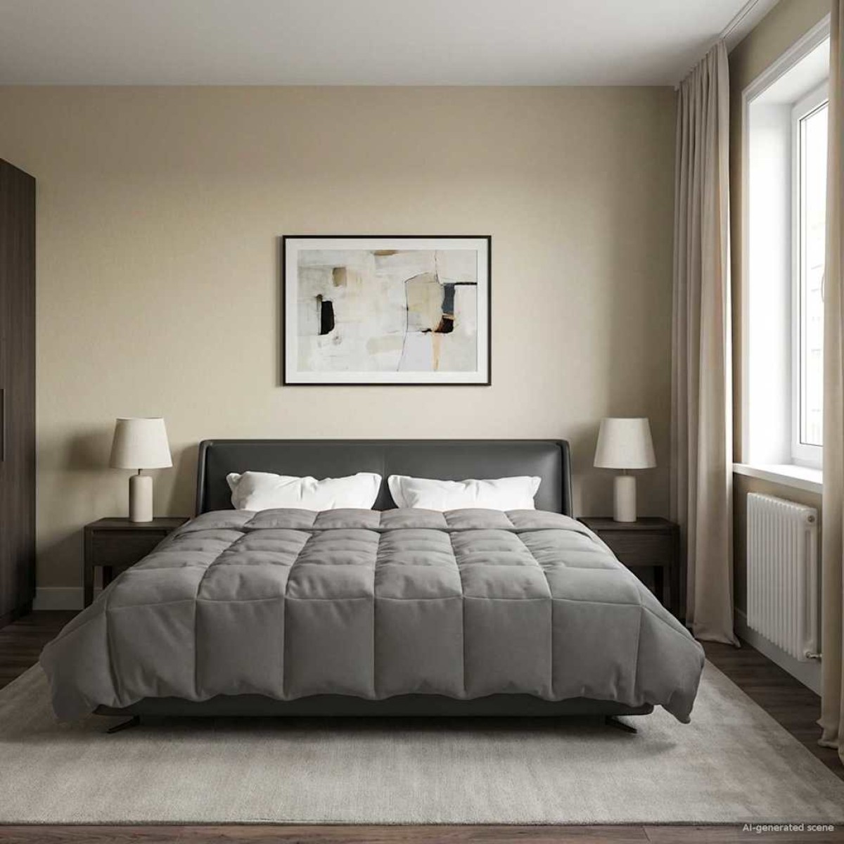 vidaXL Χειμερινό Παπλωματοθήκη 220 x 260 cm Χειμώνας Ανοιχτό γκρι