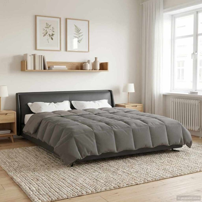 vidaXL Χειμερινό Παπλωματοθήκη 240 x 260 εκ. Χειμώνας Ανοιχτό γκρι