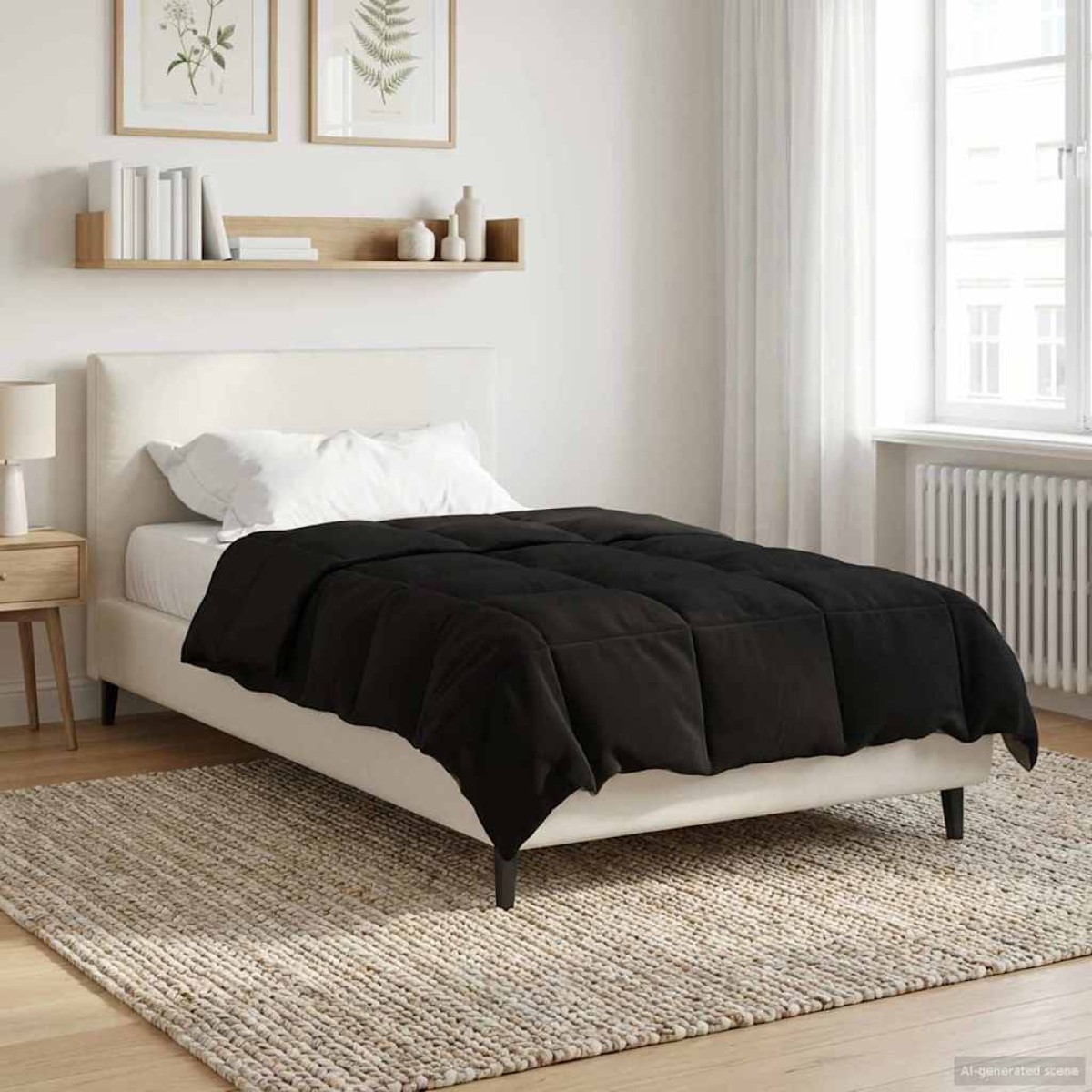 vidaXL Χειμερινό Παπλωματοθήκη 135 x 200 cm Χειμώνας Μαύρο Αναπνεύσιμο