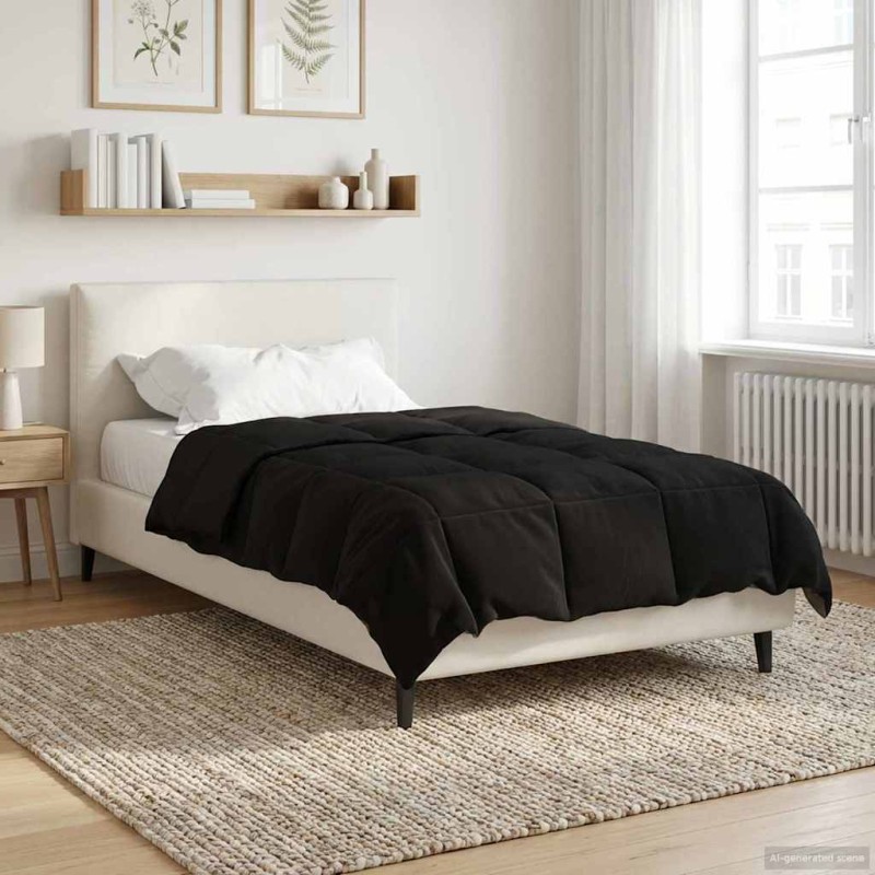 vidaXL Χειμερινό Παπλωματοθήκη 135 x 200 cm Χειμώνας Μαύρο Αναπνεύσιμο