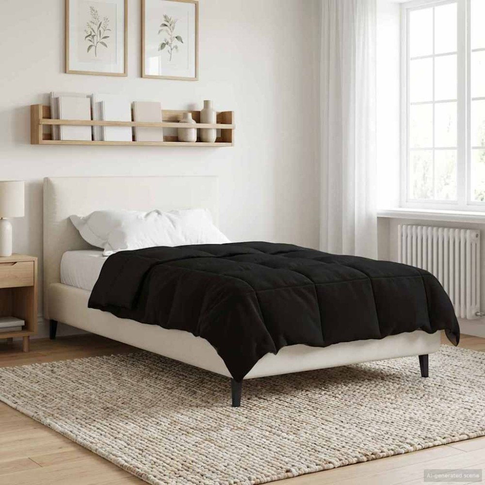 vidaXL Χειμερινό Παπλωματοθήκη 140 x 220 cm Χειμώνας Μαύρο Αναπνεύσιμο
