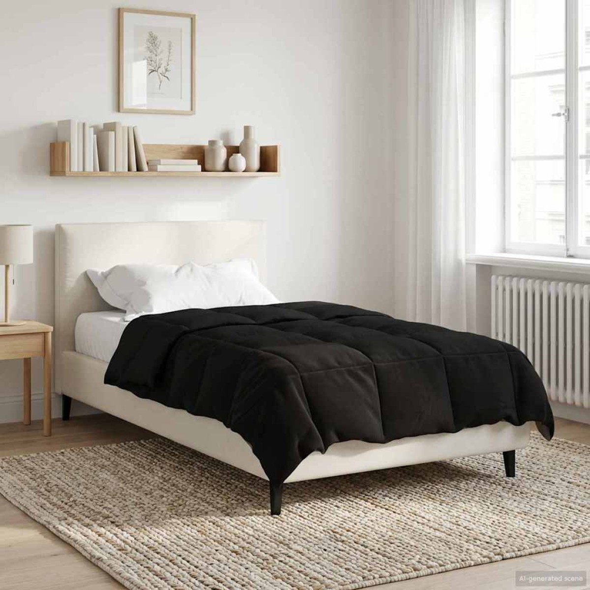 vidaXL Χειμερινό Παπλωματοθήκη 155 x 200 εκ. Χειμώνας Μαύρο