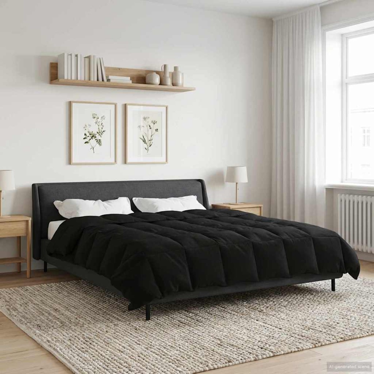 vidaXL Χειμερινό Παπλωματοθήκη 200 x 240 cm Χειμώνας Μαύρο Αναπνεύσιμο