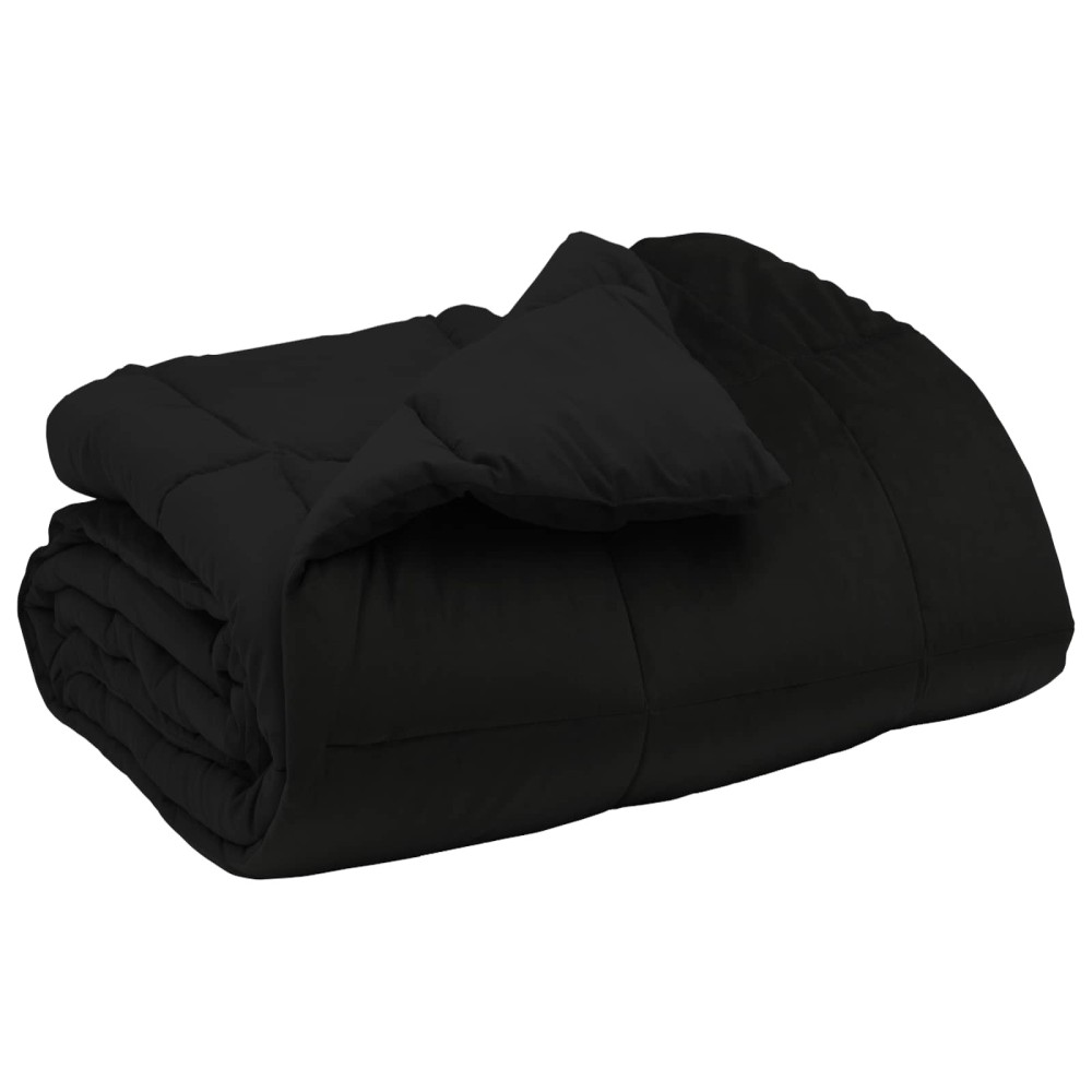 vidaXL Χειμερινό Παπλωματοθήκη 140 x 220 cm Χειμώνας Μαύρο Αναπνεύσιμο
