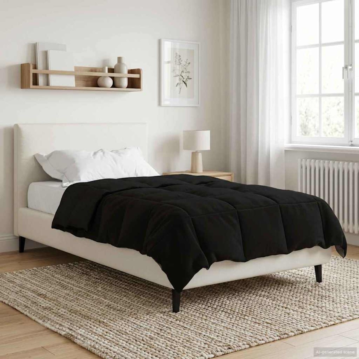 vidaXL Χειμερινό Παπλωματοθήκη 140 x 220 cm Χειμώνας Μαύρο Αναπνεύσιμο
