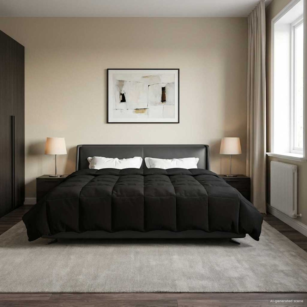 vidaXL Χειμερινό Παπλωματοθήκη 220 x 240 cm Χειμώνας Μαύρο Αναπνεύσιμο