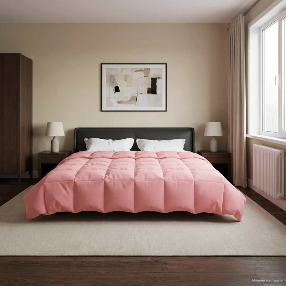 vidaXL Χειμερινό Παπλωματοθήκη 200 x 200 cm Χειμώνας Ροζ Αναπνεύσιμο