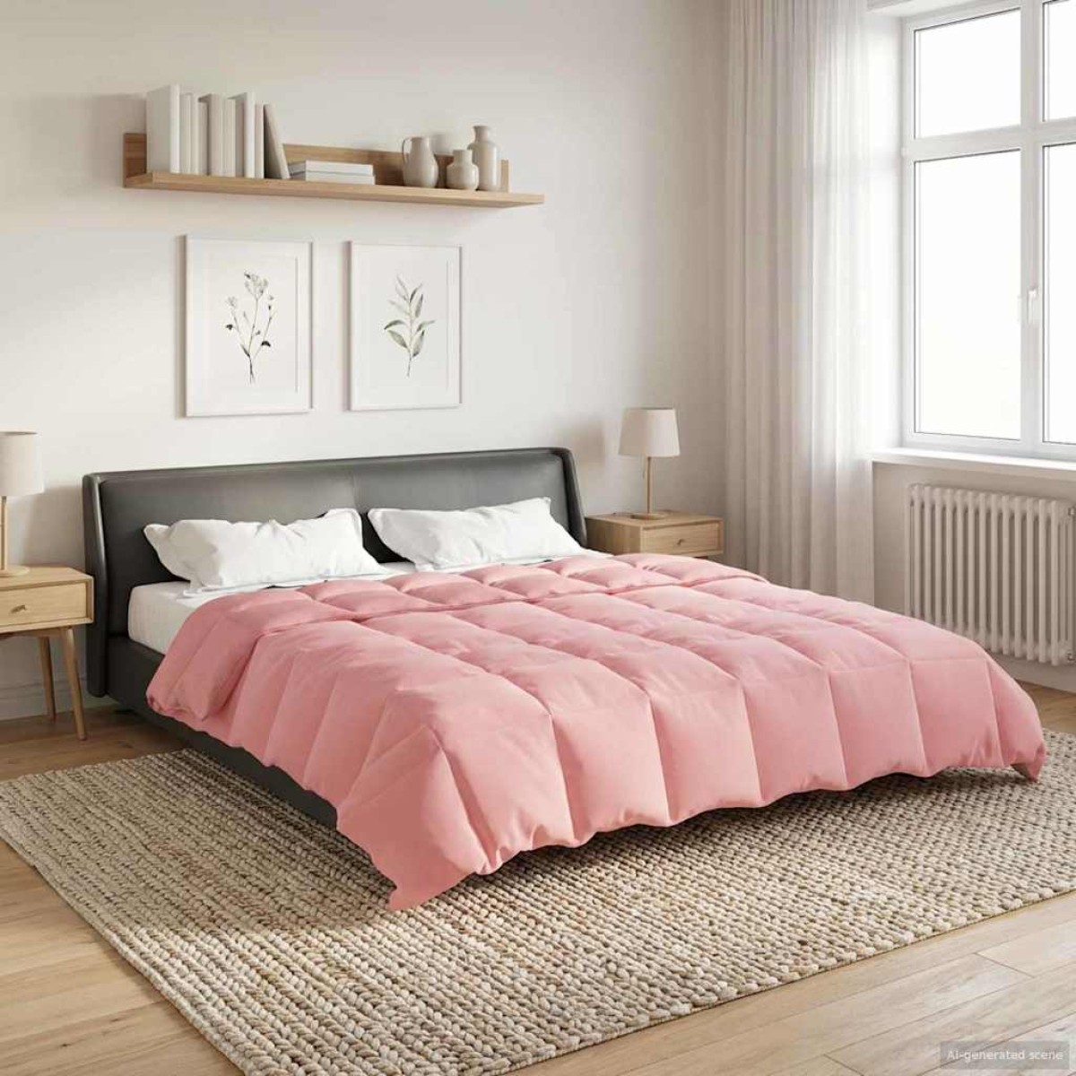 vidaXL Χειμερινό Παπλωματοθήκη 200 x 200 cm Χειμώνας Ροζ Αναπνεύσιμο