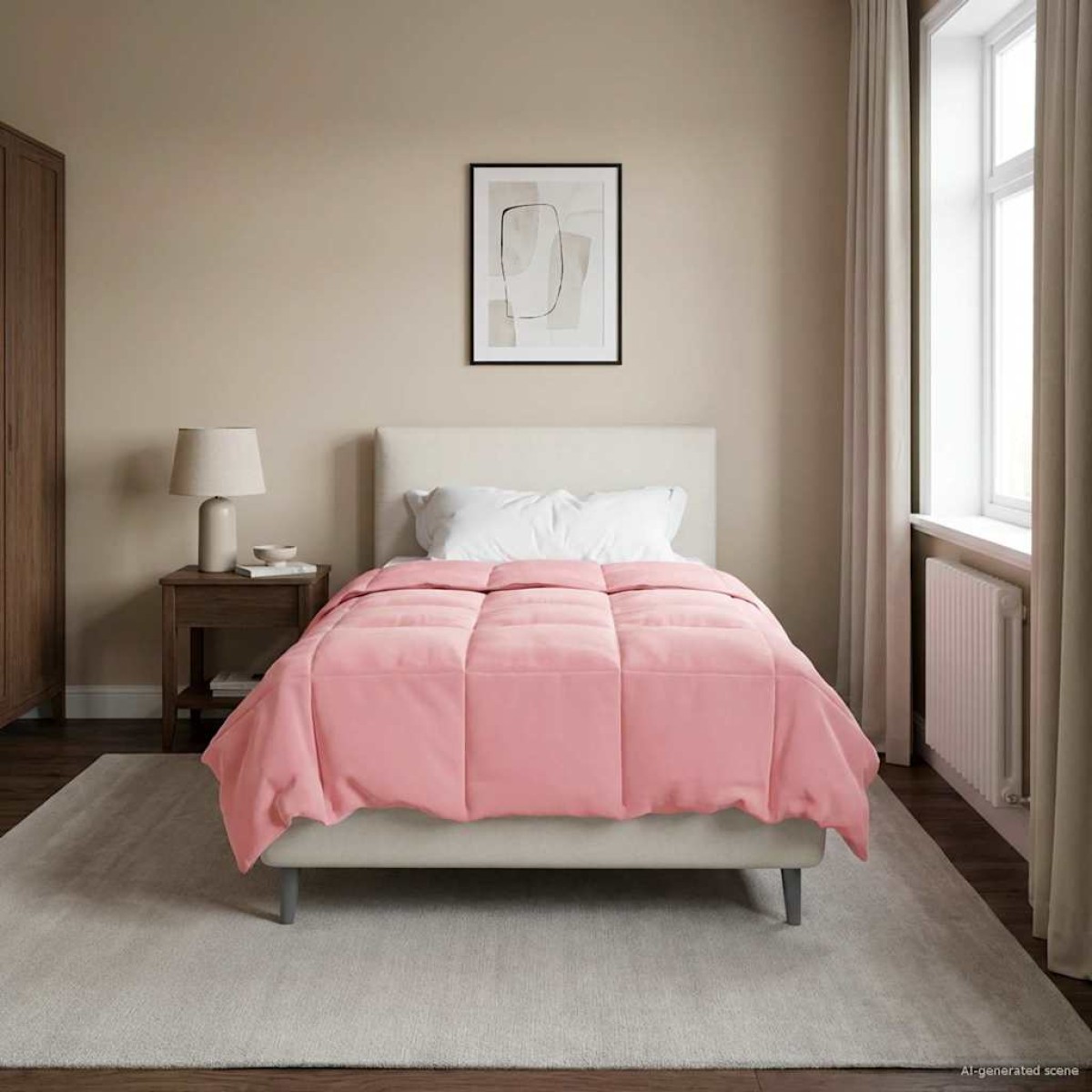 vidaXL Χειμερινό Παπλωματοθήκη 140 x 220 cm Χειμώνας Ροζ Αναπνεύσιμο