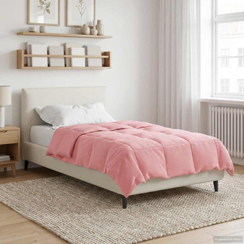vidaXL Χειμερινό Παπλωματοθήκη 155 x 220 cm Χειμώνας Ροζ Αναπνεύσιμο
