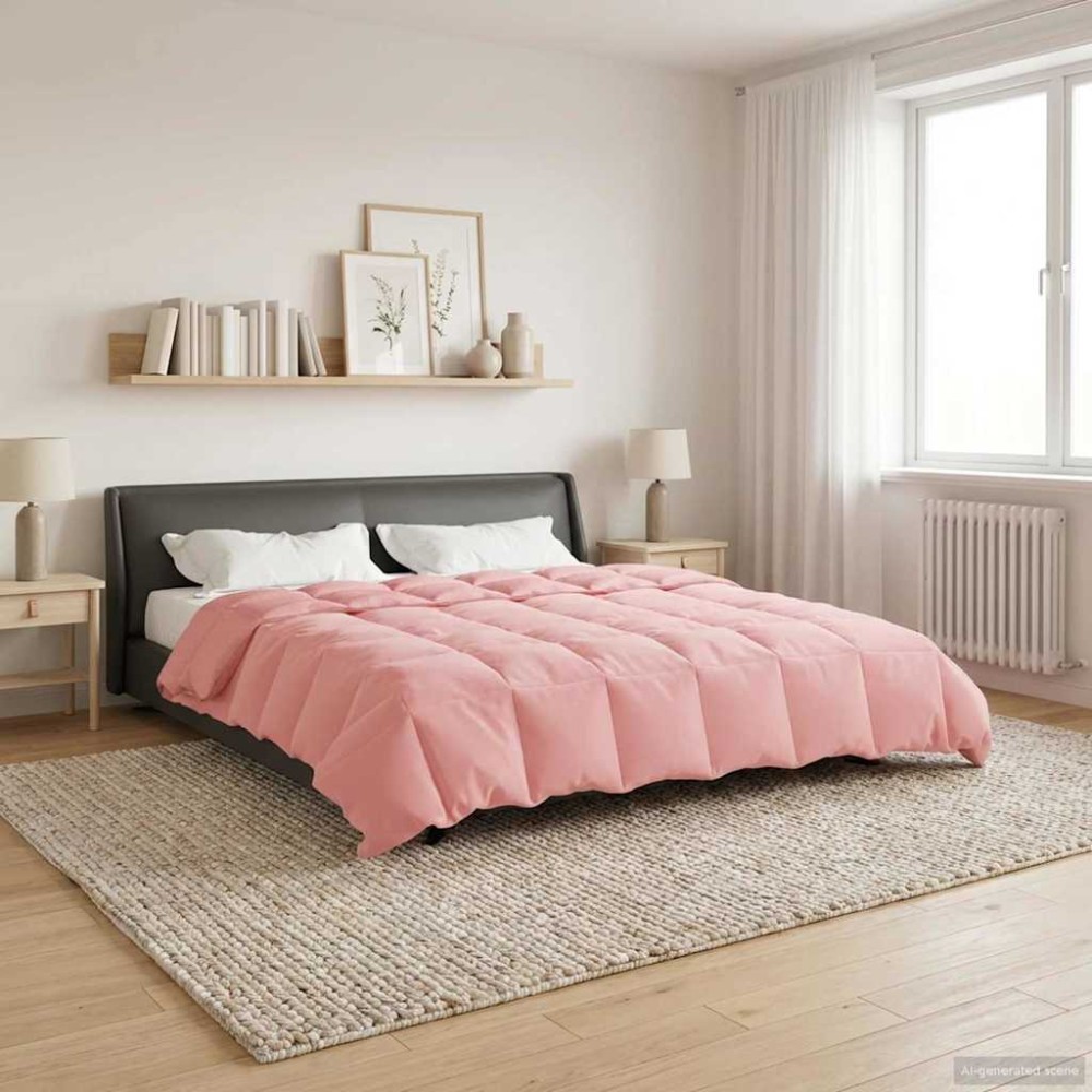 vidaXL Χειμερινό Παπλωματοθήκη 220 x 240 cm Χειμώνας Ροζ Αναπνεύσιμο