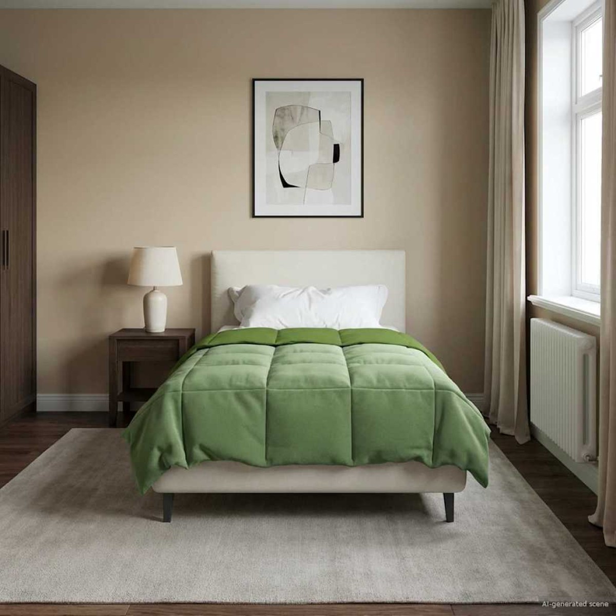 vidaXL Χειμερινό Παπλωματοθήκη 135 x 200 cm Χειμώνας Πράσινο