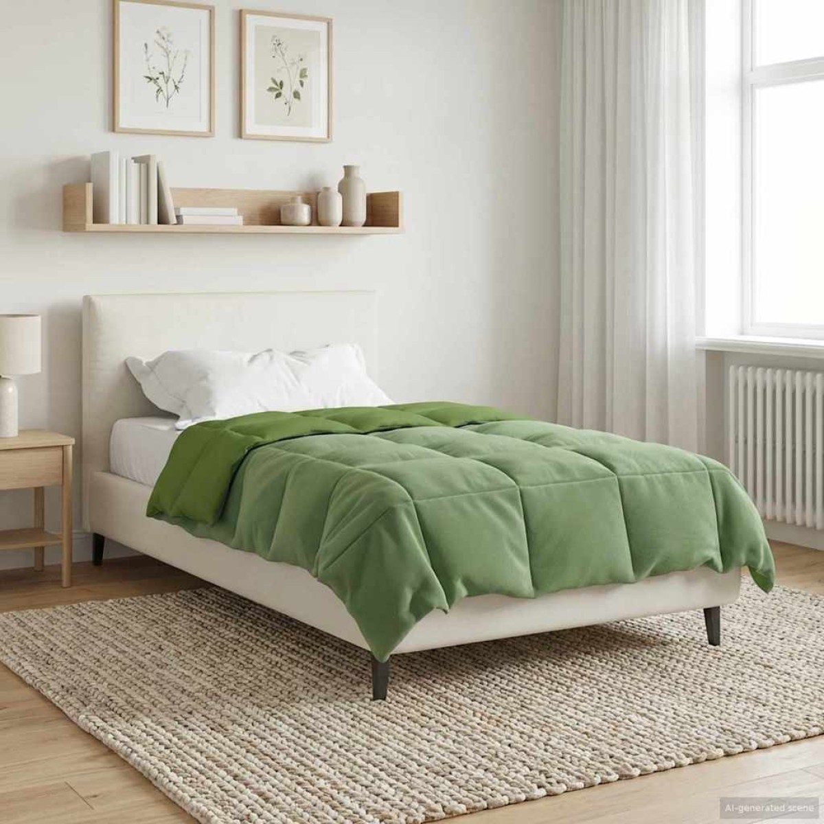 vidaXL Χειμερινό Παπλωματοθήκη 135 x 200 cm Χειμώνας Πράσινο