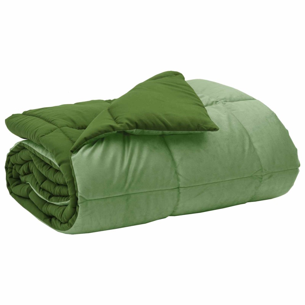 vidaXL Χειμερινό Παπλωματοθήκη 135 x 200 cm Χειμώνας Πράσινο