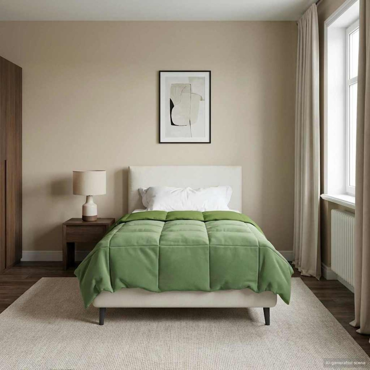 vidaXL Χειμερινό Παπλωματοθήκη 135 x 200 cm Χειμώνας Πράσινο