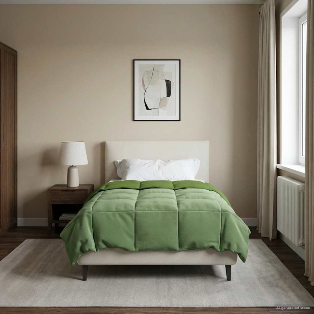 vidaXL Χειμερινό Παπλωματοθήκη 140 x 220 cm Χειμώνας Πράσινο