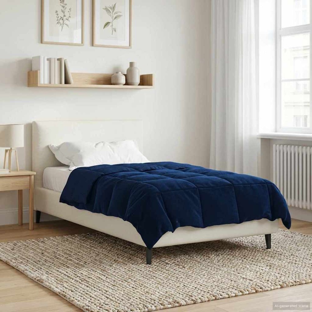 vidaXL Χειμερινό Παπλωματοθήκη 135 x 200 cm Χειμώνας Σκούρο Μπλε