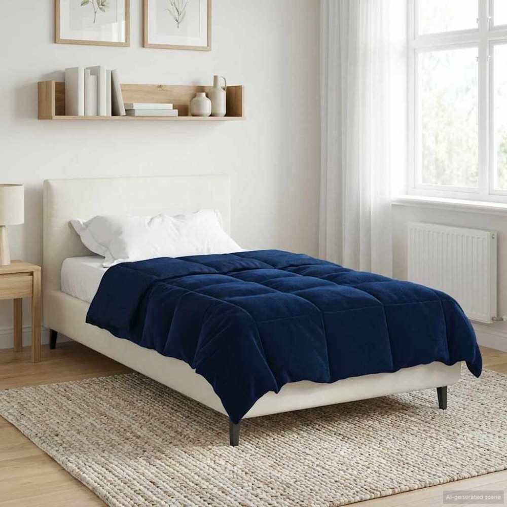 vidaXL Χειμερινό Παπλωματοθήκη 155 x 200 εκ. Χειμώνας Σκούρο Μπλε