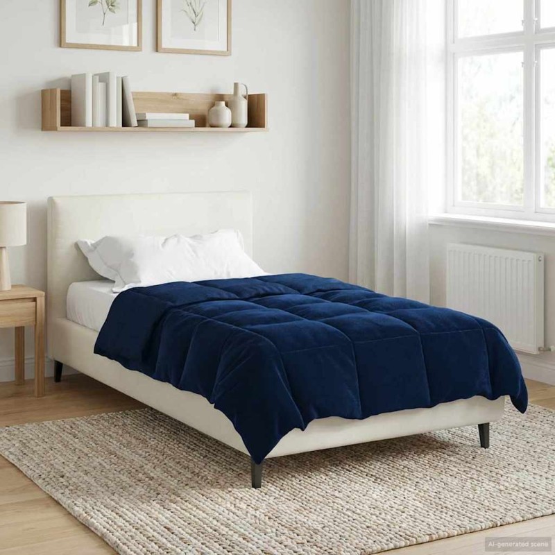 vidaXL Χειμερινό Παπλωματοθήκη 155 x 200 εκ. Χειμώνας Σκούρο Μπλε