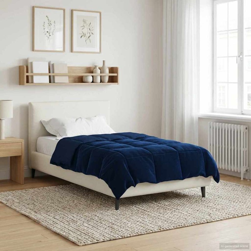 vidaXL Χειμερινό Παπλωματοθήκη 135 x 220 εκ. Χειμώνας Σκούρο Μπλε