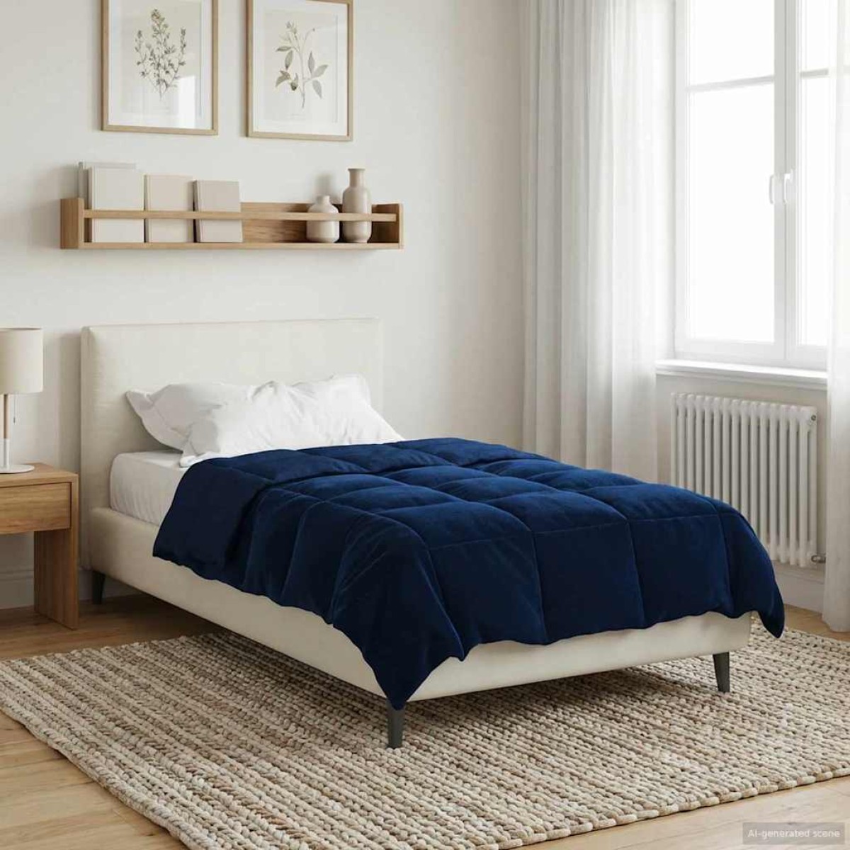 vidaXL Χειμερινό Παπλωματοθήκη 140 x 220 cm Χειμώνας Σκούρο Μπλε