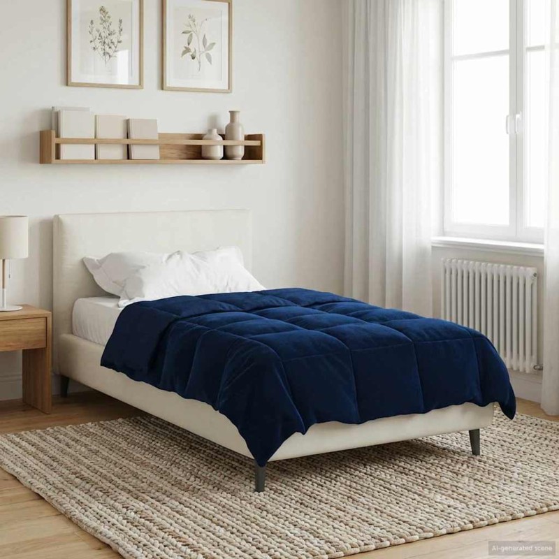 vidaXL Χειμερινό Παπλωματοθήκη 140 x 220 cm Χειμώνας Σκούρο Μπλε