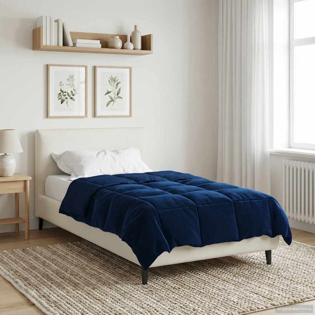 vidaXL Χειμερινό Παπλωματοθήκη 155 x 220 cm Χειμώνας Σκούρο Μπλε