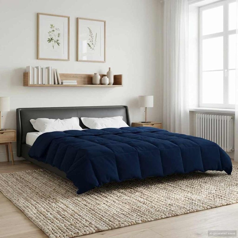 vidaXL Χειμερινό Παπλωματοθήκη 200 x 220 cm Χειμώνας Σκούρο Μπλε