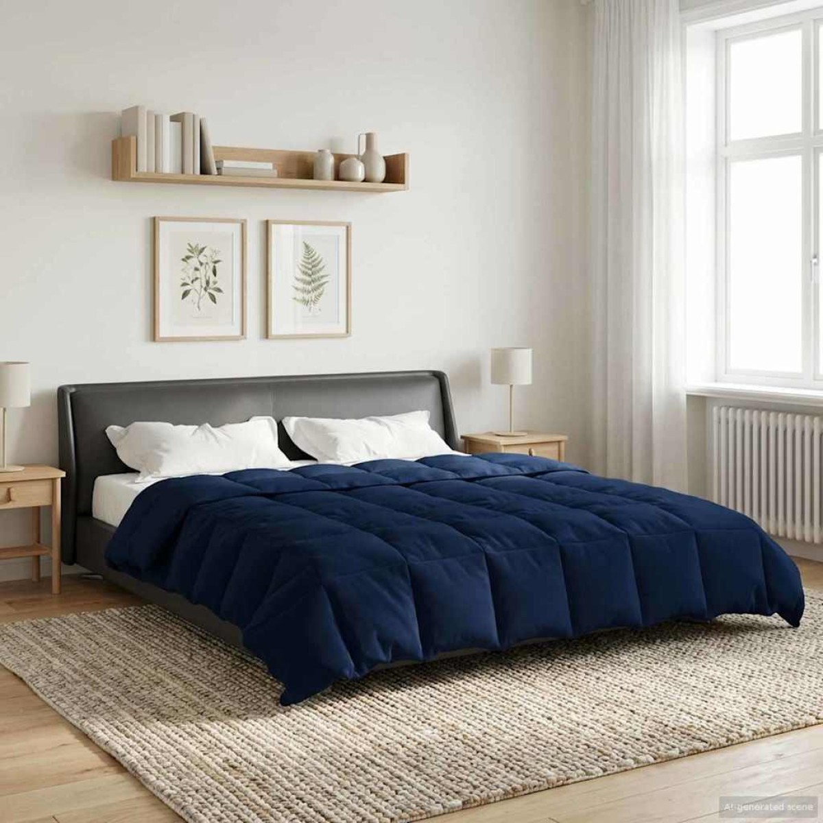vidaXL Χειμερινό Παπλωματοθήκη 220 x 260 cm Χειμώνας Σκούρο Μπλε