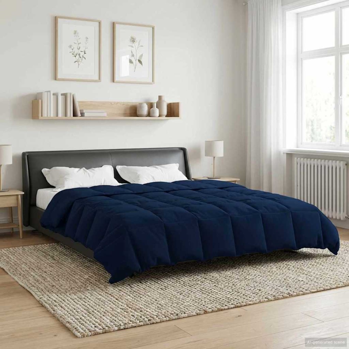 vidaXL Χειμερινό Παπλωματοθήκη 240 x 260 εκ. Χειμώνας Σκούρο Μπλε