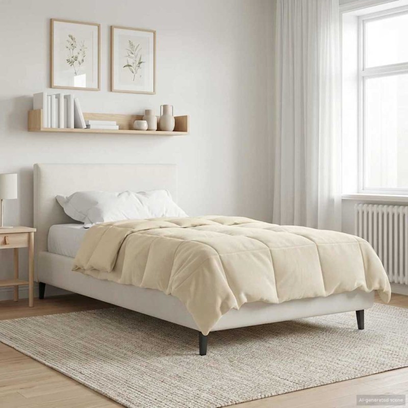 vidaXL Χειμερινό Παπλωματοθήκη 155 x 200 εκ. Χειμώνας Κρεμ Αναπνεύσιμο