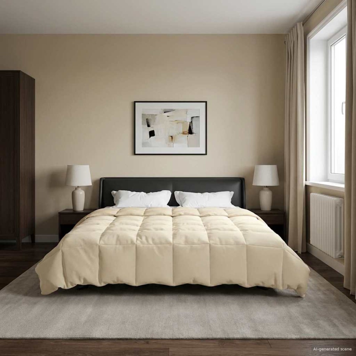vidaXL Χειμερινό Παπλωματοθήκη 200 x 240 cm Χειμώνας Κρεμ Αναπνεύσιμο