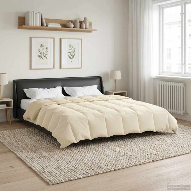vidaXL Χειμερινό Παπλωματοθήκη 200 x 240 cm Χειμώνας Κρεμ Αναπνεύσιμο