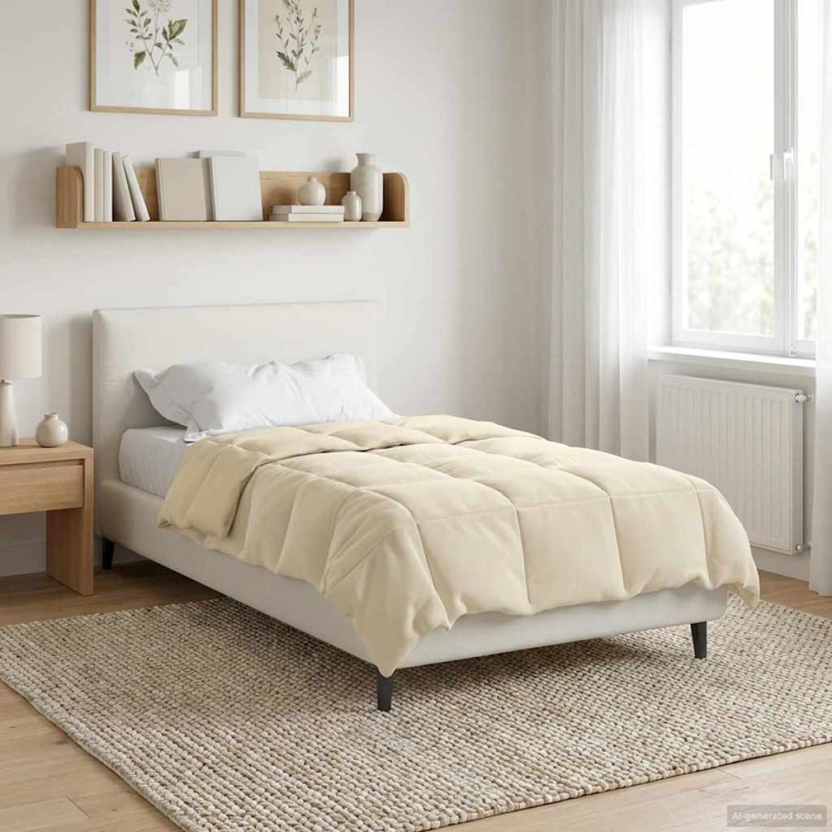 vidaXL Χειμερινό Παπλωματοθήκη 135 x 220 εκ. Χειμώνας Κρεμ Αναπνεύσιμο