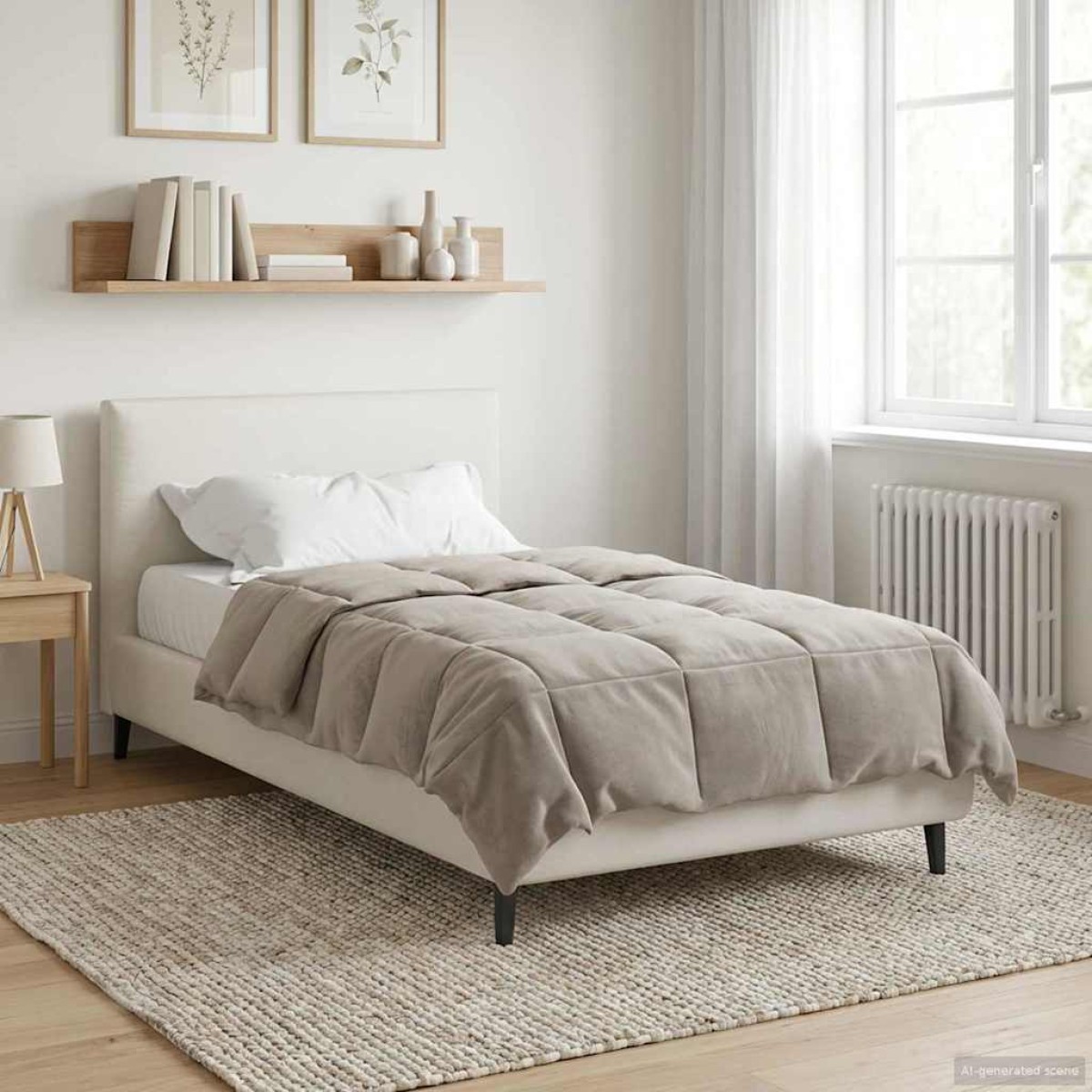 vidaXL Χειμερινό Παπλωματοθήκη 140 x 220 cm Χειμώνας Κρεμ Αναπνεύσιμο