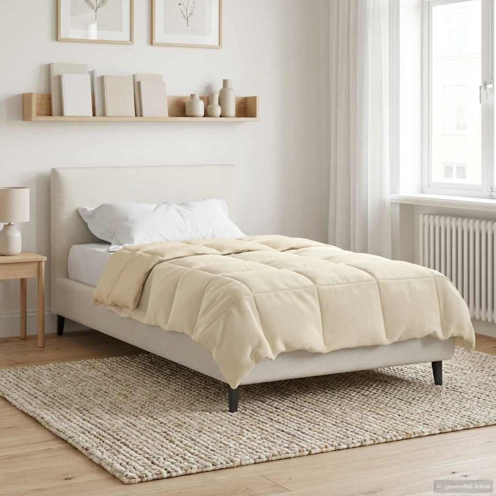 vidaXL Χειμερινό Παπλωματοθήκη 155 x 220 cm Χειμώνας Κρεμ Αναπνεύσιμο
