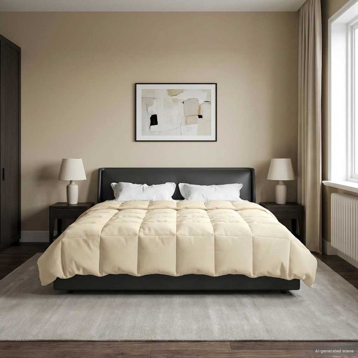 vidaXL Χειμερινό Παπλωματοθήκη 220 x 260 cm Χειμώνας Κρεμ Αναπνεύσιμο