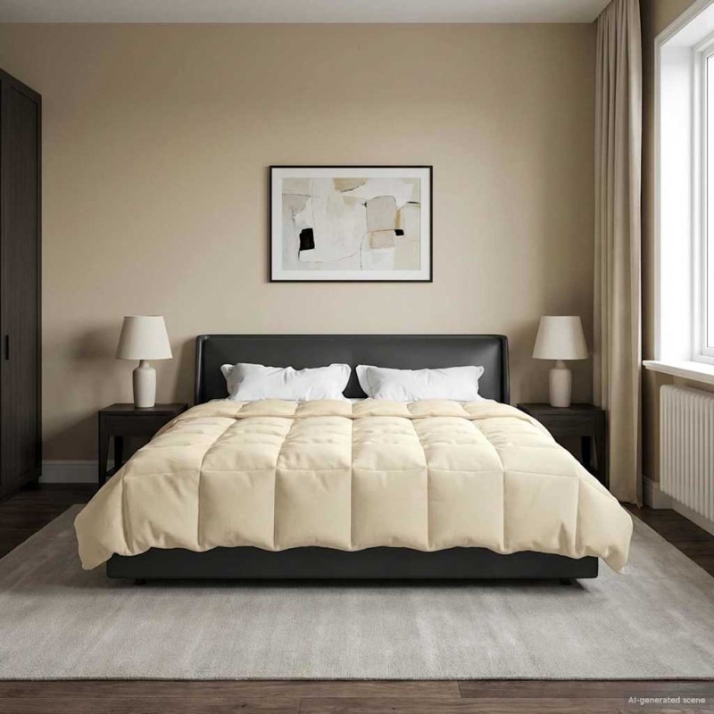 vidaXL Χειμερινό Παπλωματοθήκη 220 x 260 cm Χειμώνας Κρεμ Αναπνεύσιμο