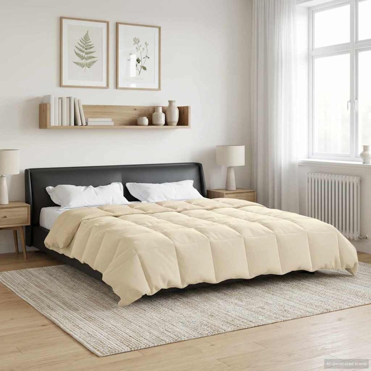 vidaXL Χειμερινό Παπλωματοθήκη 240 x 260 εκ. Χειμώνας Κρεμ Αναπνεύσιμο