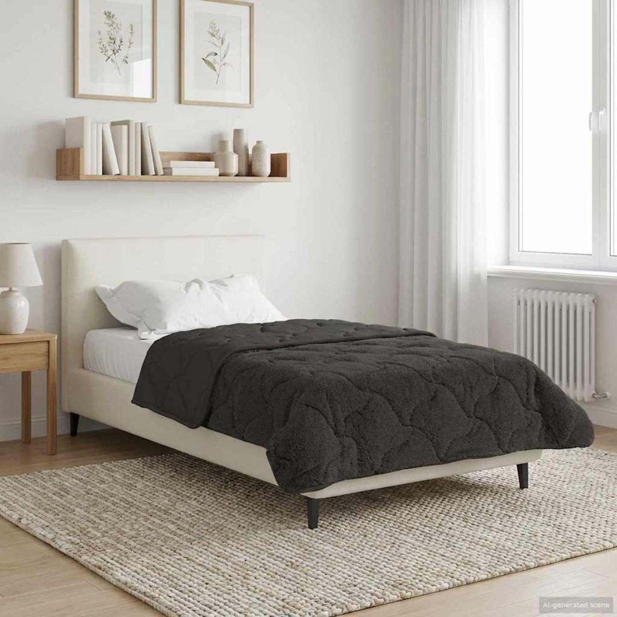 vidaXL Καλοκαιρινό Παπλωματοθήκη 135 x 200 cm Καλοκαίρι Ανθρακί