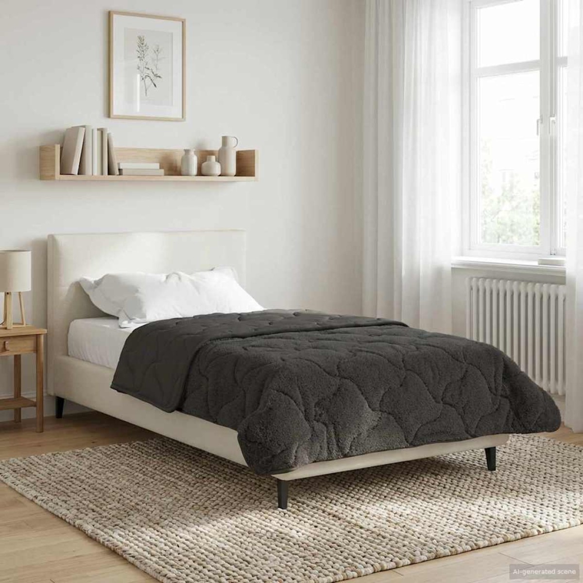 vidaXL Καλοκαιρινό Παπλωματοθήκη 140 x 220 cm Καλοκαίρι Ανθρακί