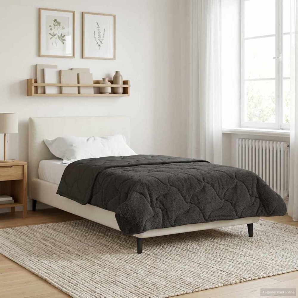 vidaXL Καλοκαιρινό Παπλωματοθήκη 155 x 200 εκ. Καλοκαίρι Ανθρακί