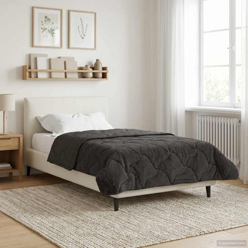 vidaXL Καλοκαιρινό Παπλωματοθήκη 155 x 200 εκ. Καλοκαίρι Ανθρακί