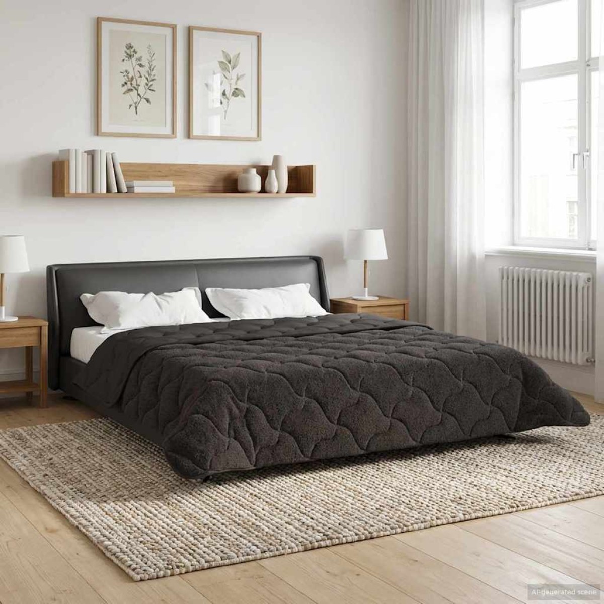 vidaXL Καλοκαιρινό Παπλωματοθήκη 200 x 200 cm Καλοκαίρι Ανθρακί