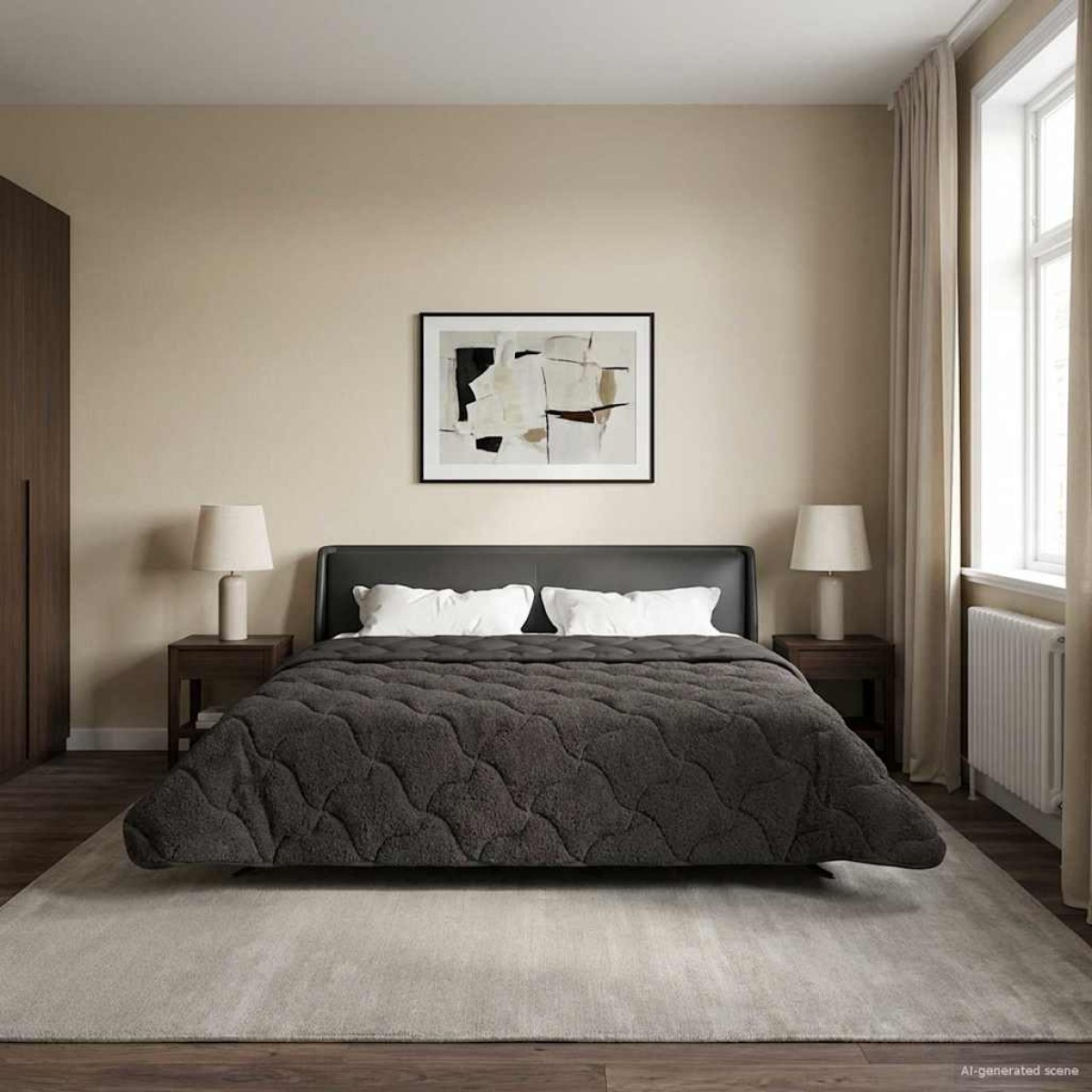 vidaXL Καλοκαιρινό Παπλωματοθήκη 200 x 200 cm Καλοκαίρι Ανθρακί