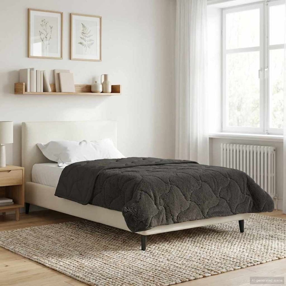 vidaXL Καλοκαιρινό Παπλωματοθήκη 135 x 200 cm Καλοκαίρι Ανθρακί