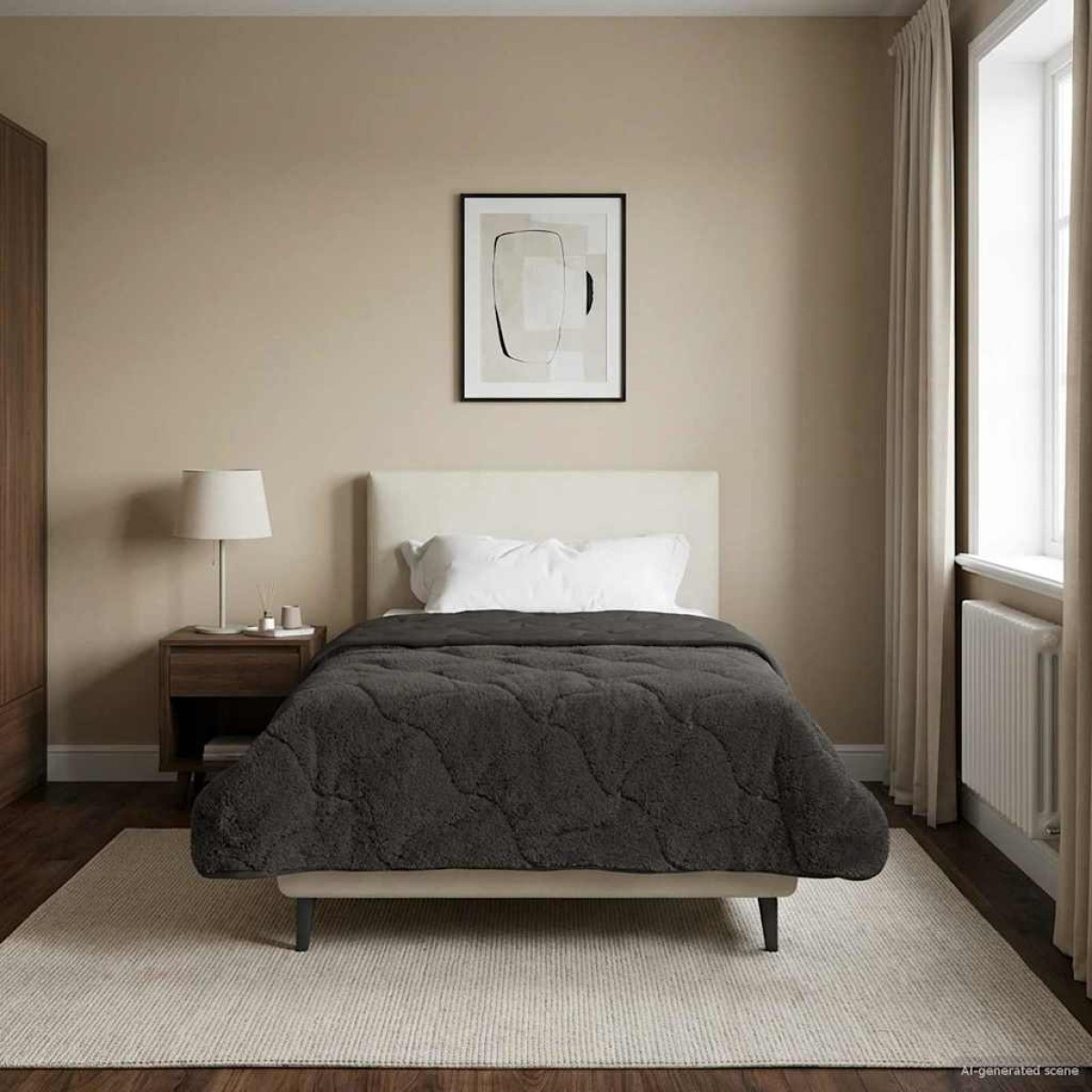vidaXL Καλοκαιρινό Παπλωματοθήκη 135 x 200 cm Καλοκαίρι Ανθρακί