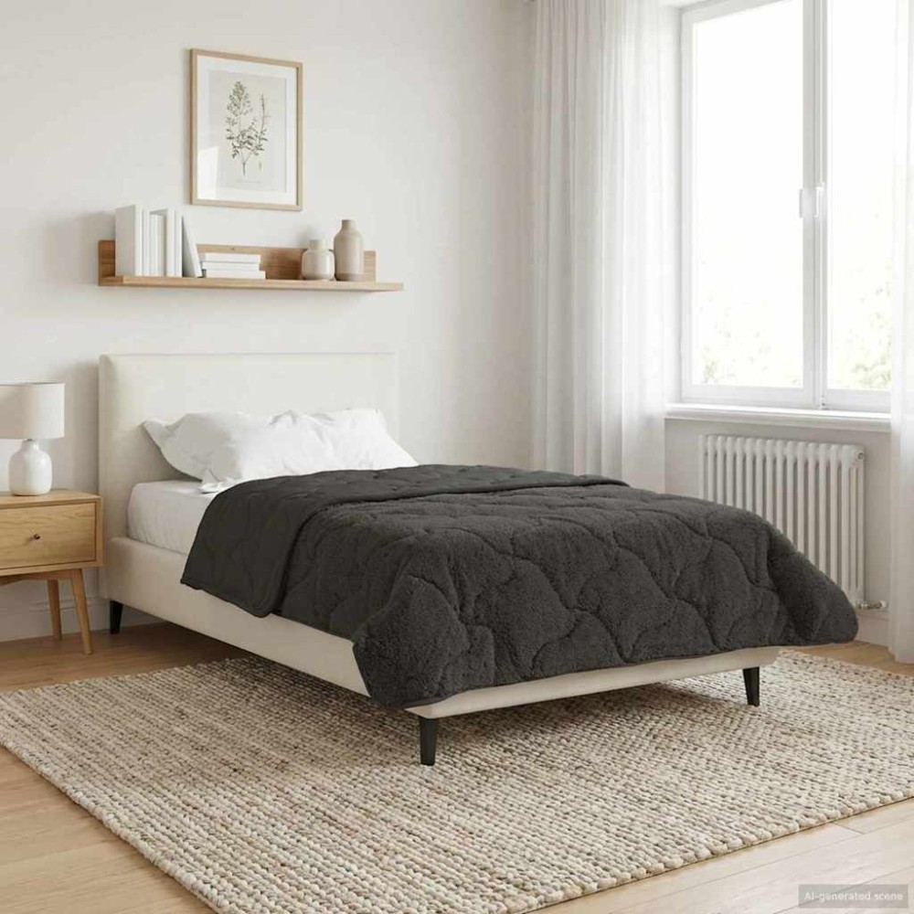 vidaXL Καλοκαιρινό Παπλωματοθήκη 155 x 220 cm Καλοκαίρι Ανθρακί