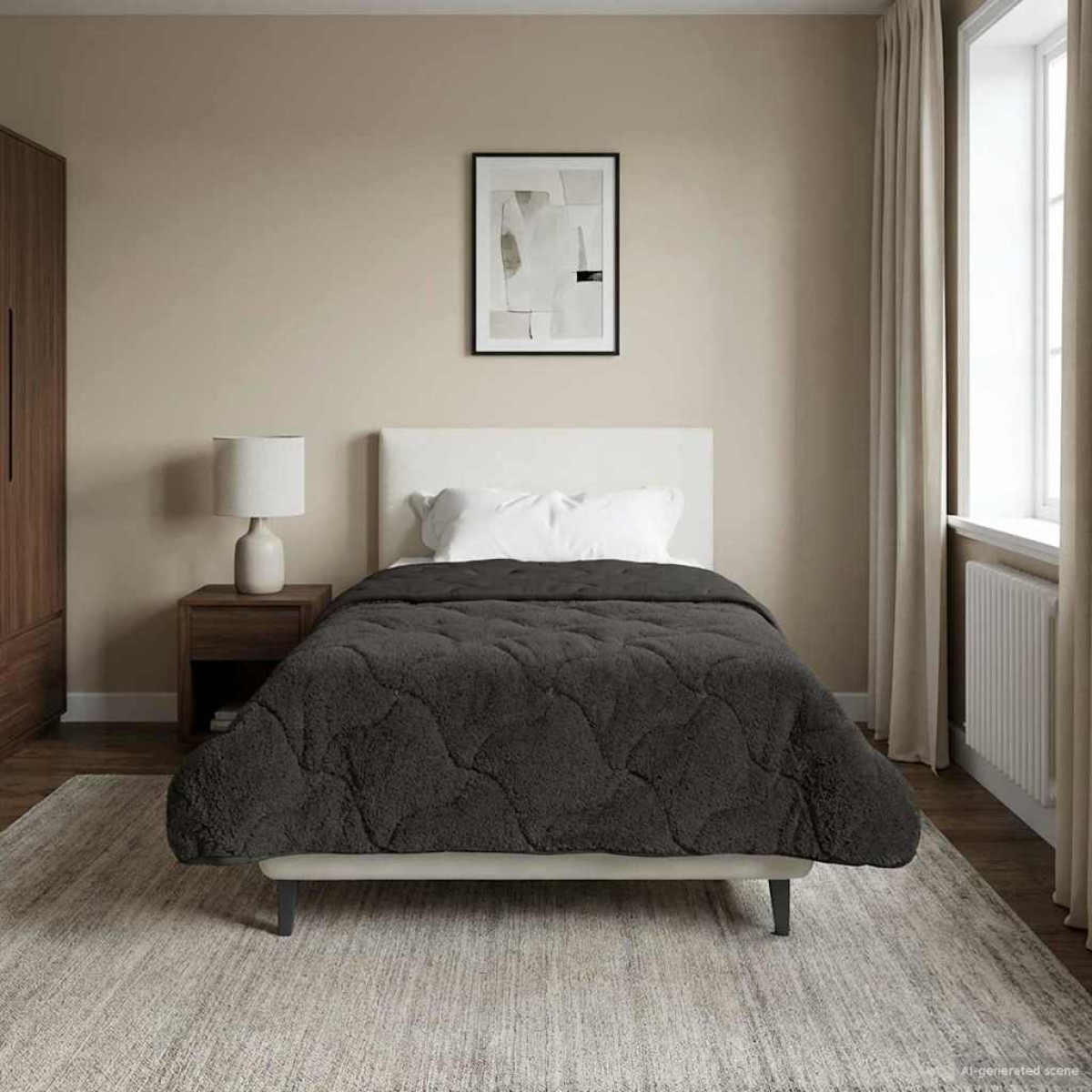 vidaXL Καλοκαιρινό Παπλωματοθήκη 155 x 220 cm Καλοκαίρι Ανθρακί